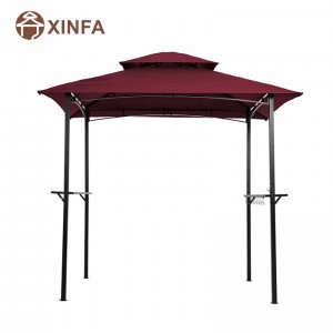 8 \\\\ \'x 5 \\\\\' Canopy Top Grill Gazebo în aer liber Patio Barbacue adăpost cu cadru robust din oțel, roșu