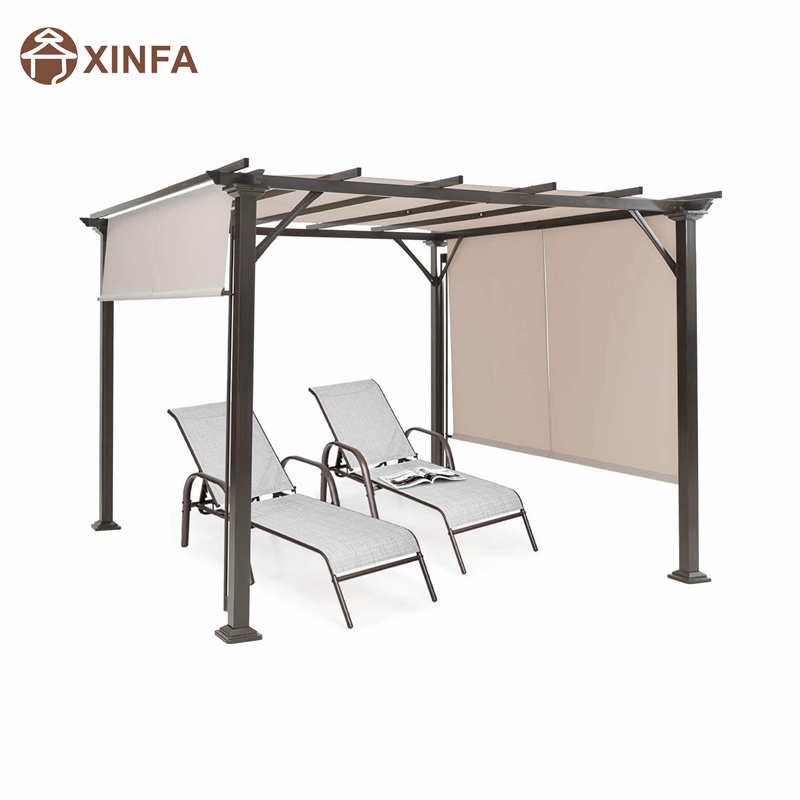 10 \\\\ \'x 10 \\\\\' Pergola în aer liber, structură denuanță de mobilier de terasă, foișor pergola din oțel exterior cunuanțe de baldachin retractabile